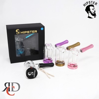 HIPSTER 6 INCH ALUMINUM AND GLASS BUBBLER WITH GLASS TUBE AND SLITTED TUBE INLINE PERC GP1060 1CT